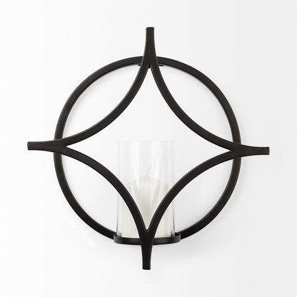 Lyra I Black Wall Candle Holder