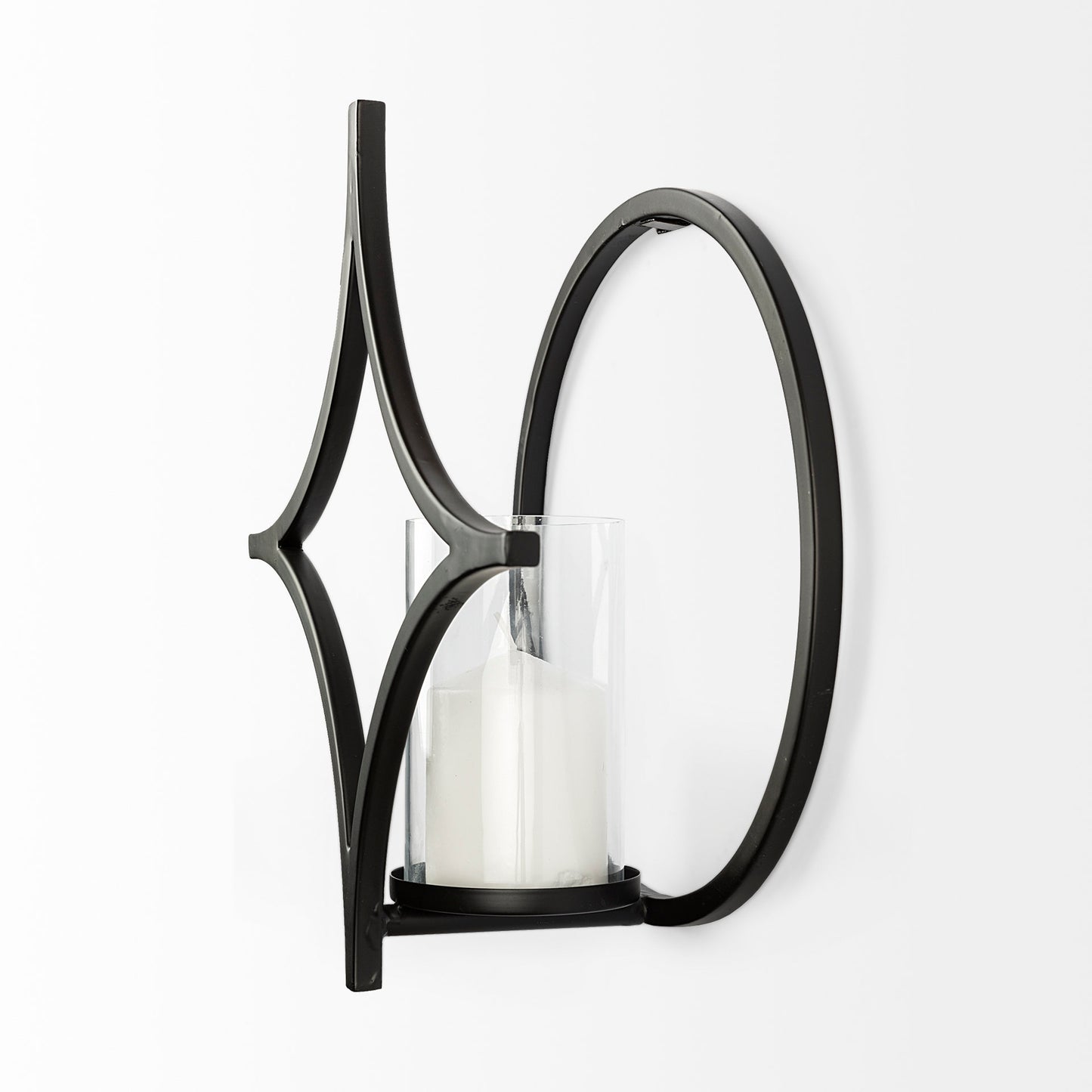 Lyra I Black Wall Candle Holder