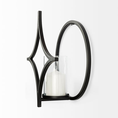 Lyra I Black Wall Candle Holder