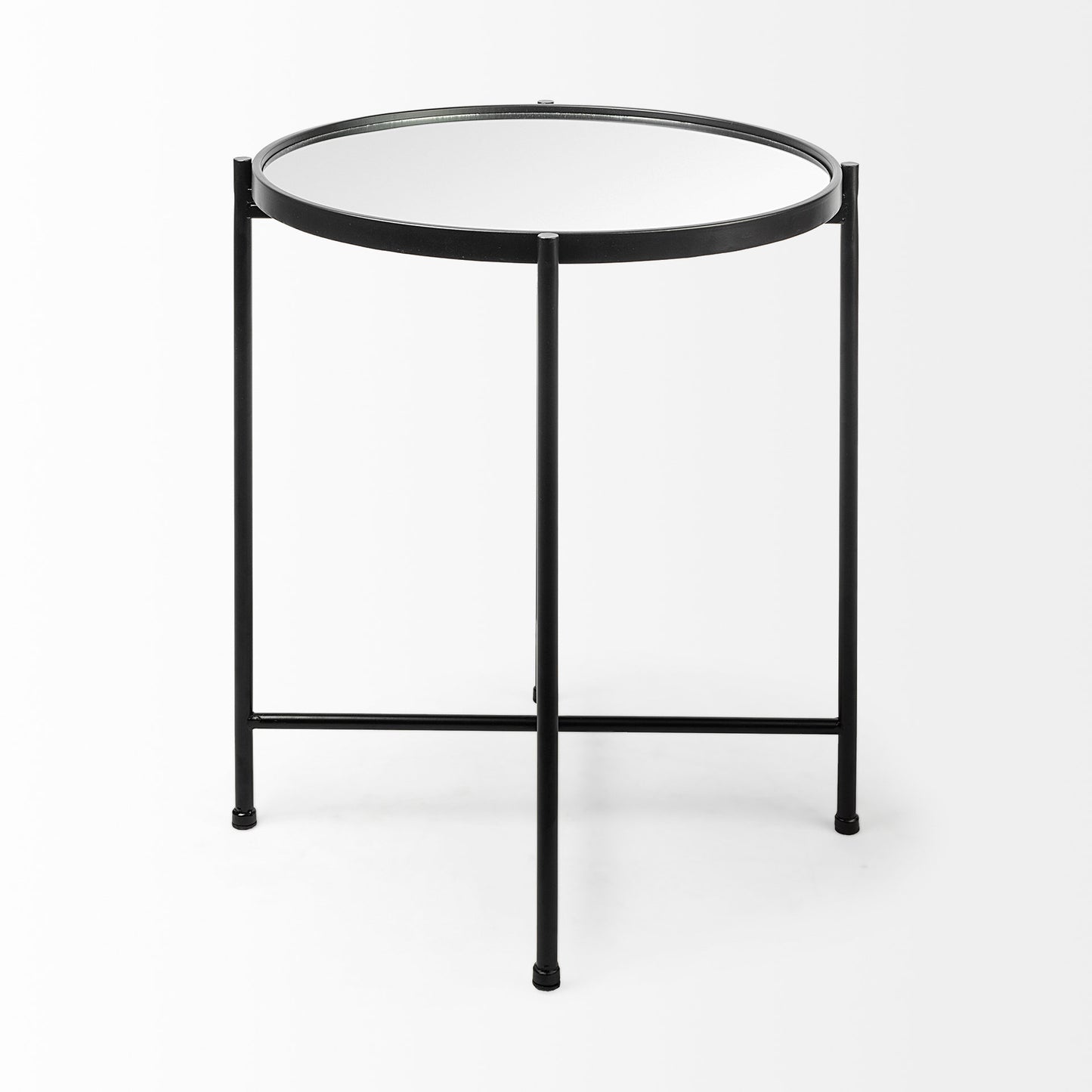 Samantha (Small) Black Mirror Top Accent Table