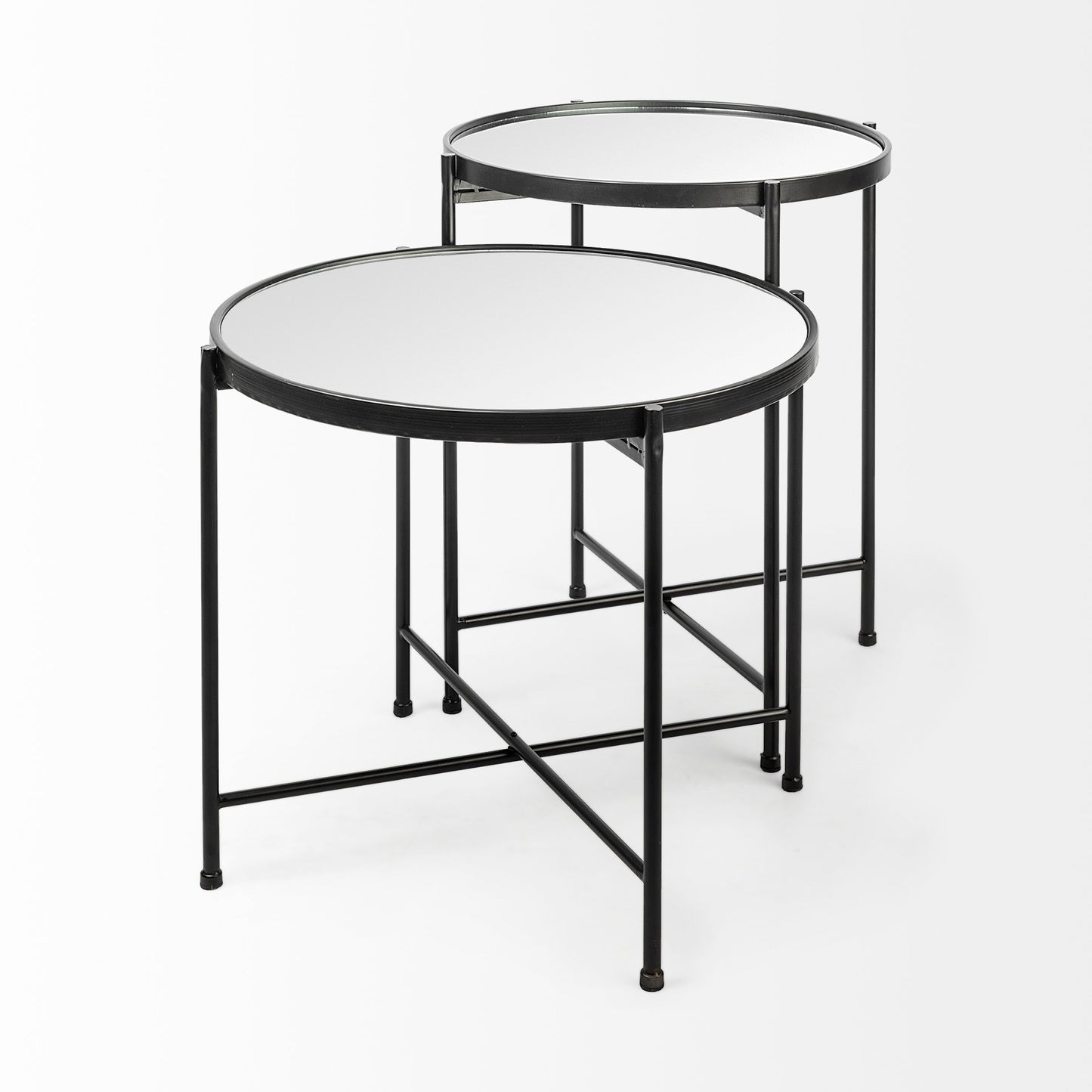 Samantha (Small) Black Mirror Top Accent Table
