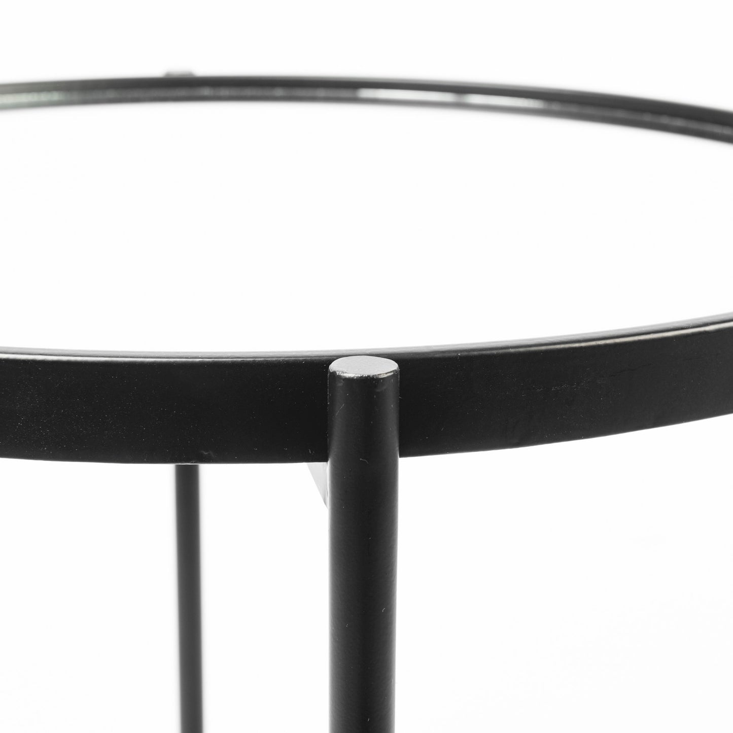 Samantha (Small) Black Mirror Top Accent Table