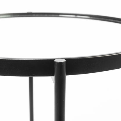 Samantha (Small) Black Mirror Top Accent Table