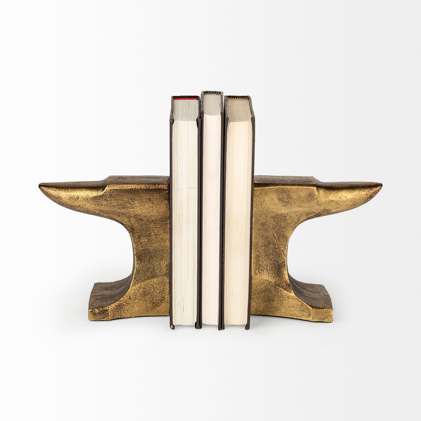 Anvilia (Set of 2) 12L x 3W Gold Anvil Shaped Bookends