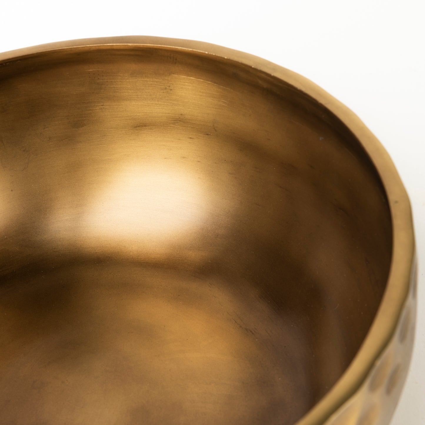 Karmel 12L x 12W Gold Hammered Aluminum Bowl
