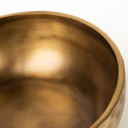 Karmel 12L x 12W Gold Hammered Aluminum Bowl