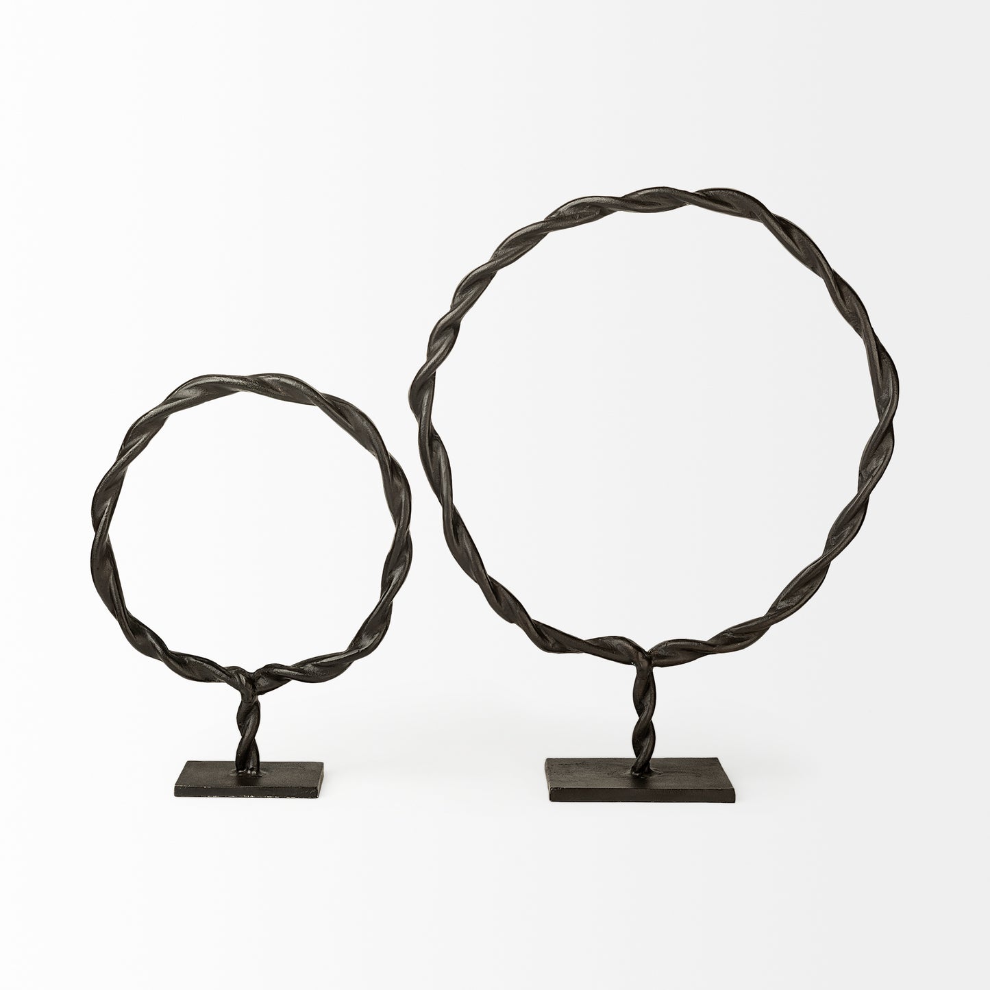 Rizwan (Small) Black Aluminum Braided Circular Object