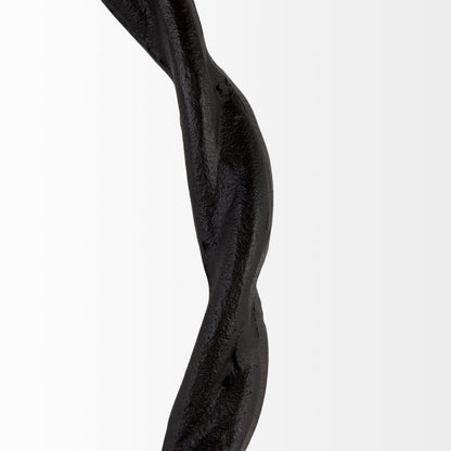 Rizwan 12.0L x 14.0W x 4.5H Black Aluminum Braided Circular Candle Holder