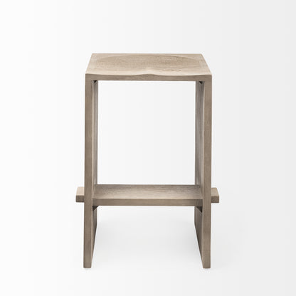 Aida 26" Seat Height Light Gray Wood Counter Stool