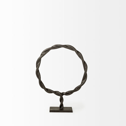 Rizwan (Small) Black Aluminum Braided Circular Object
