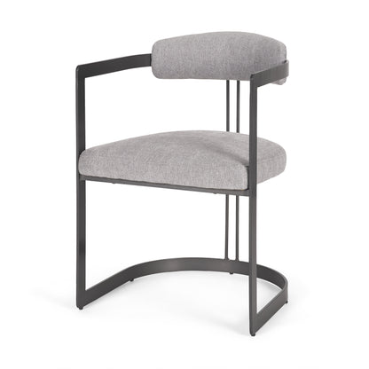 Hollyfield II Gray Fabric Seat W/ Gray Iron Frame Dining Chair