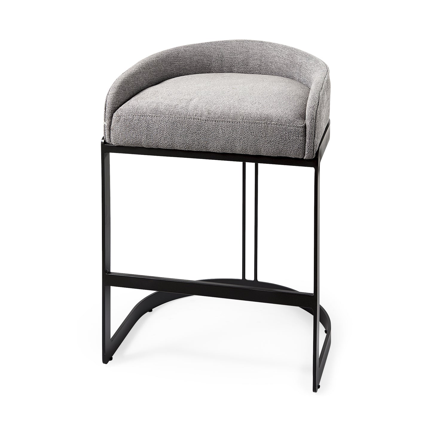 Hollyfield II Gray Fabric Seat W/ Gray Metal Base Counter Stool