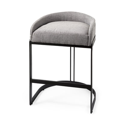 Hollyfield II Gray Fabric Seat W/ Gray Metal Base Counter Stool