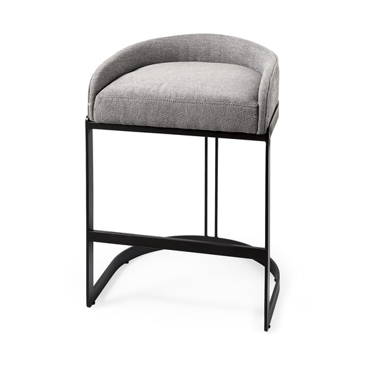Hollyfield II Gray Fabric Seat W/ Gray Metal Base Counter Stool