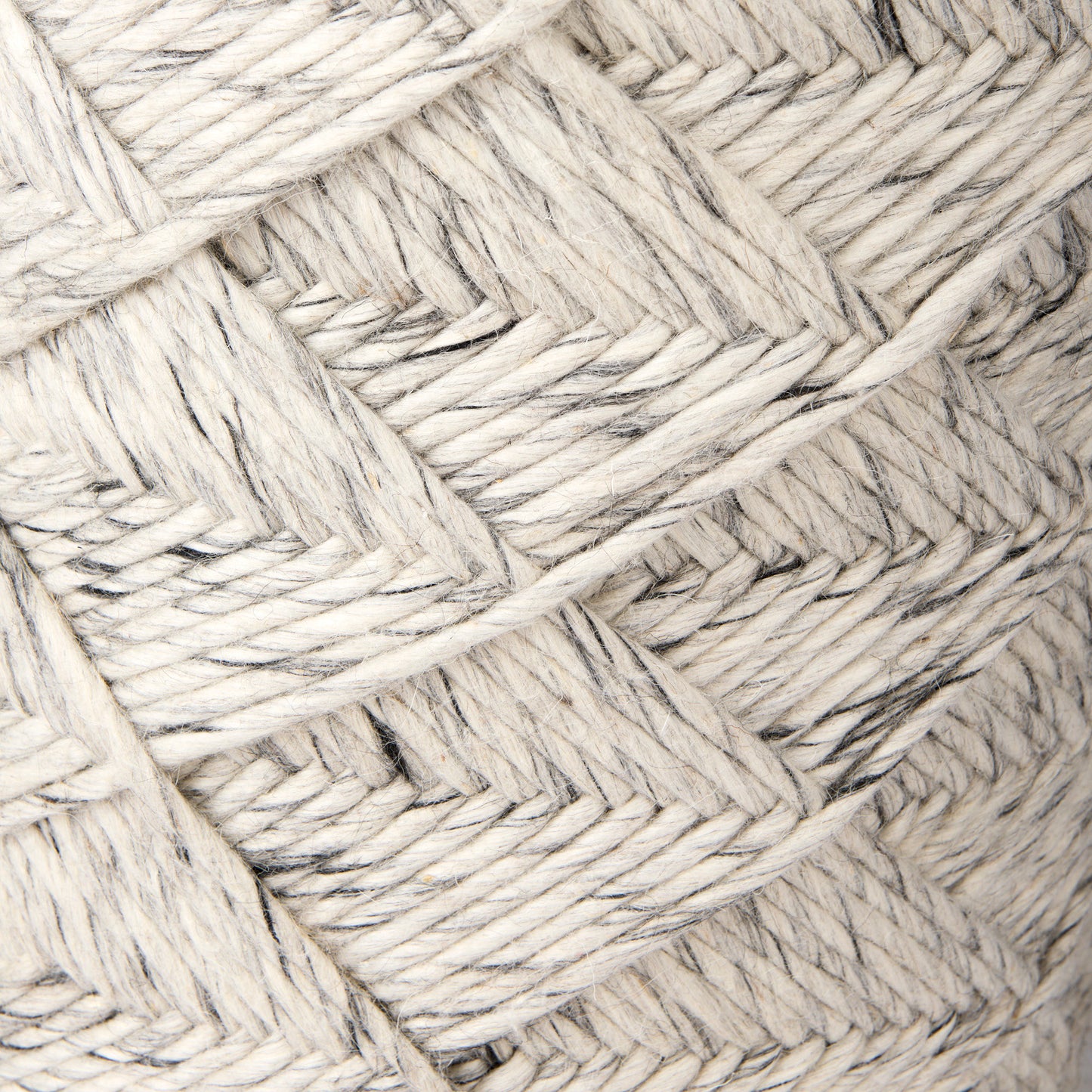 Esfera 17.7L x 15.7W x 15.7H Beige Chevron Woven Round Pouf