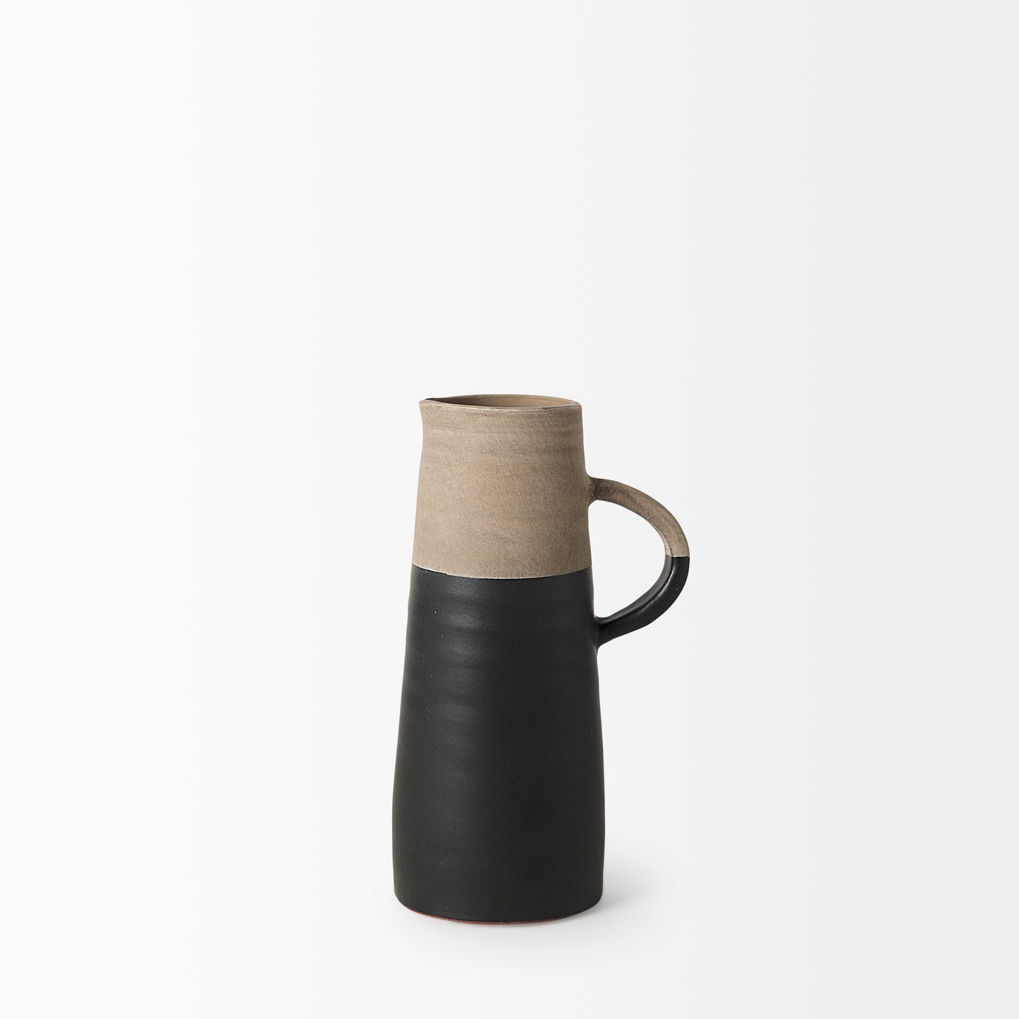 Garand Small 13H Two-Toned Black/Natural Ceramic Jug