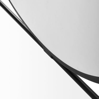 Austen 36L x 36W x 14.5H Round White Marble Top W/ Black Metal Frame Coffee Table