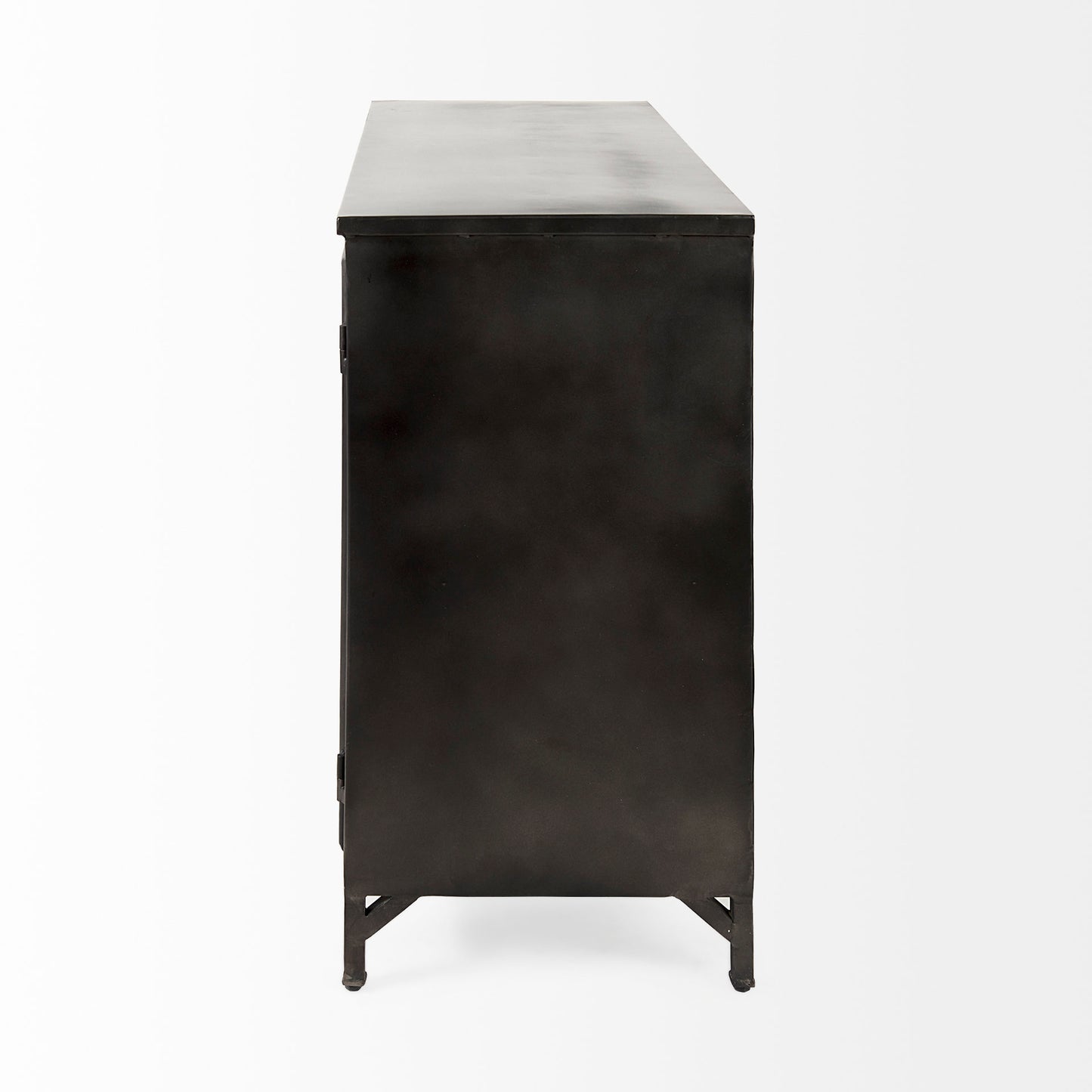 Poppy III 40L x 16W Black Metal With Glass Door Accent Cabinet