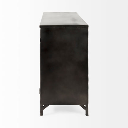 Poppy III 40L x 16W Black Metal With Glass Door Accent Cabinet
