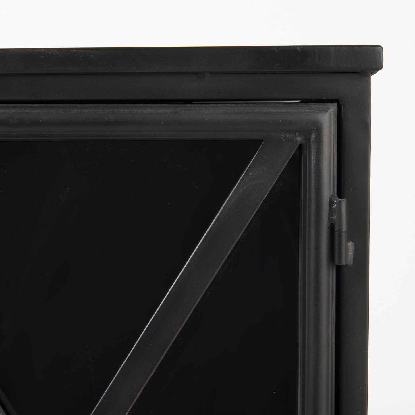 Poppy III 40L x 16W Black Metal With Glass Door Accent Cabinet
