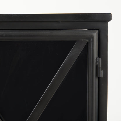 Poppy III 40L x 16W Black Metal With Glass Door Accent Cabinet