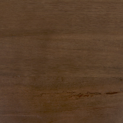 Faye 50L x 15W x 30H Medium Brown Wood W/Antique Nickel Metal Base Console Table