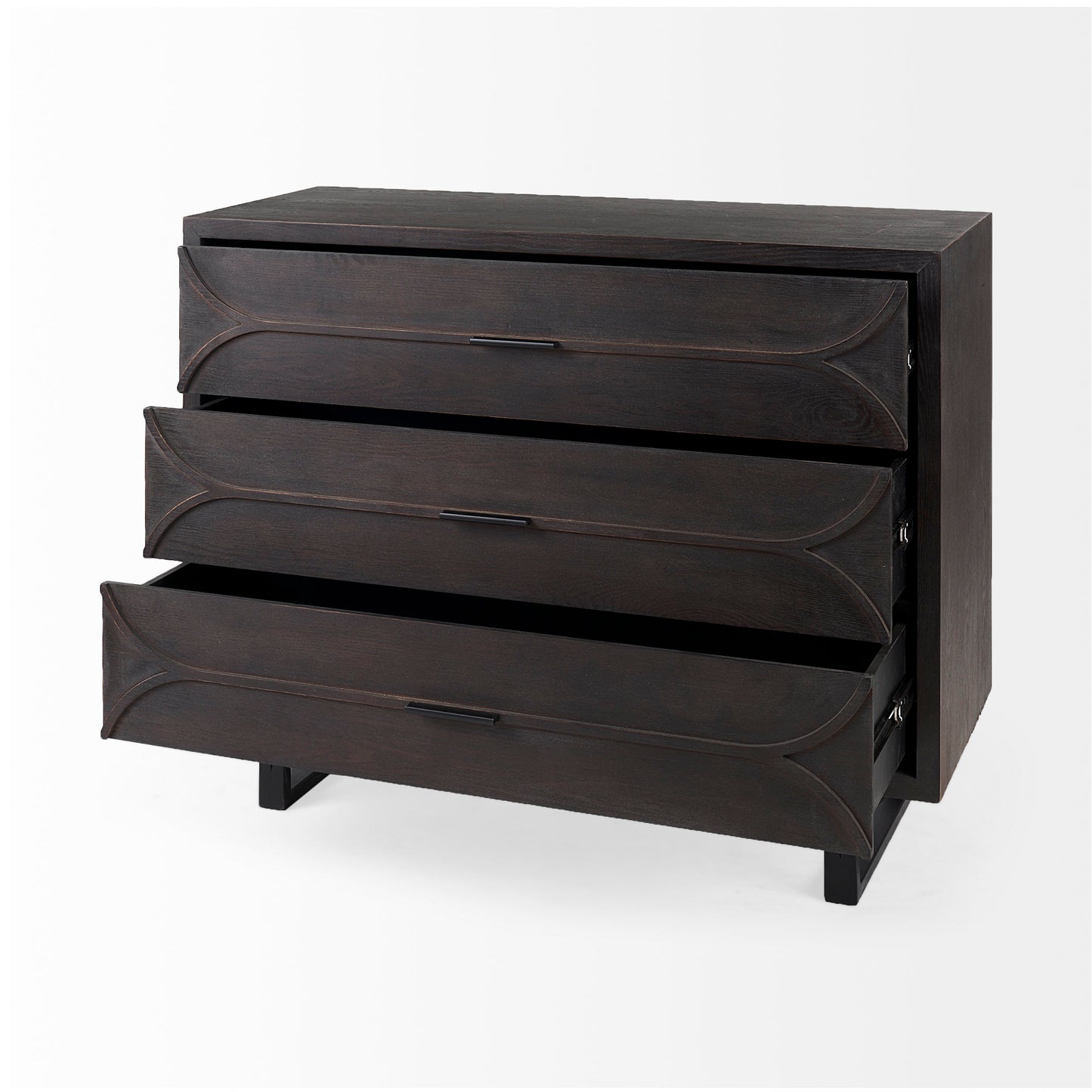 Giselle I 40L x 16W Dark Brown Fir Veneer 3 Drawer Accent Cabinet