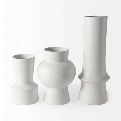 Laforge 9.4H Small White Ceramic Vase