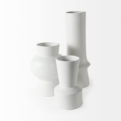 Laforge 9.4H Small White Ceramic Vase