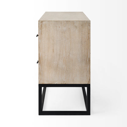 Ciara 32L x 16W Beige Fir Veneer 2 Drawer Accent Cabinet