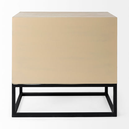 Ciara 32L x 16W Beige Fir Veneer 2 Drawer Accent Cabinet
