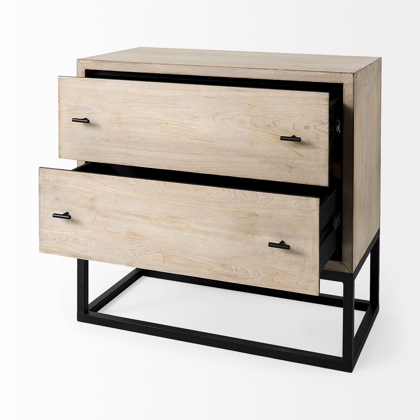 Ciara 32L x 16W Beige Fir Veneer 2 Drawer Accent Cabinet