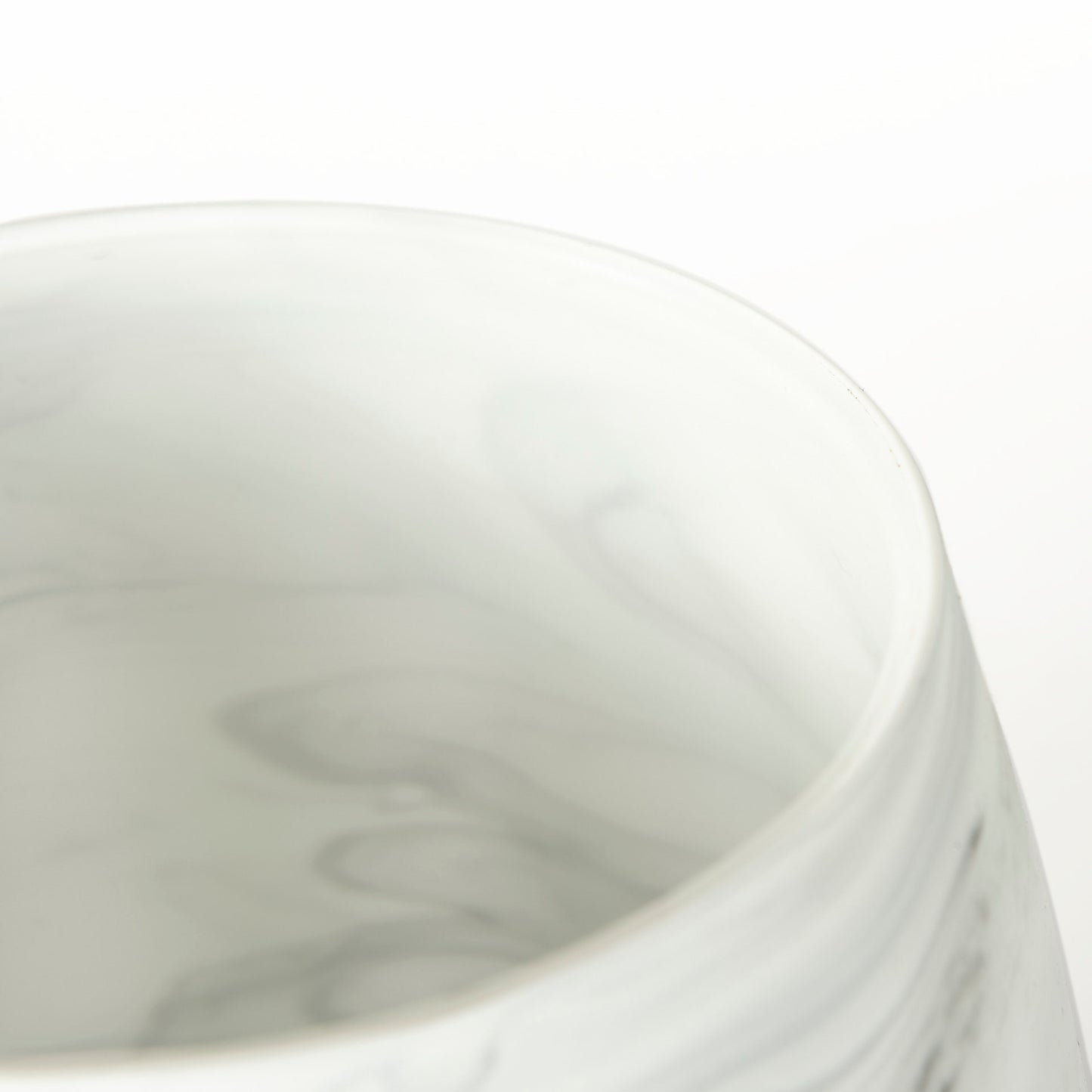 Volta I Short Gray Cream Glass Abstract Pattern Vase