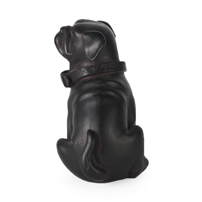 Cadence 4L x 5W Black Resin Pug Dog