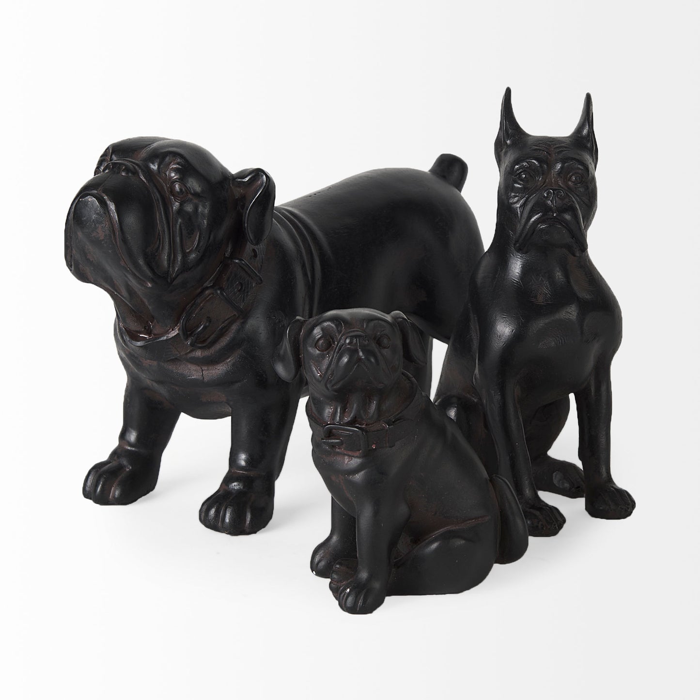 Cadence 4L x 5W Black Resin Pug Dog
