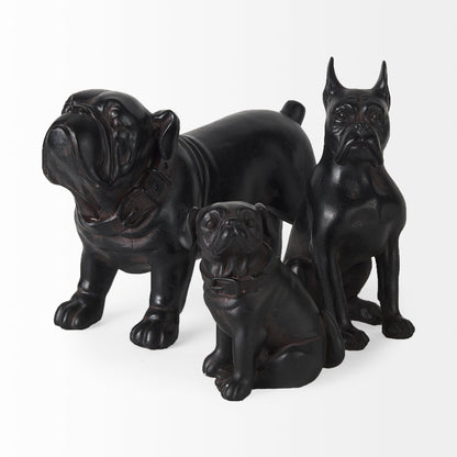 Cadence 4L x 5W Black Resin Pug Dog