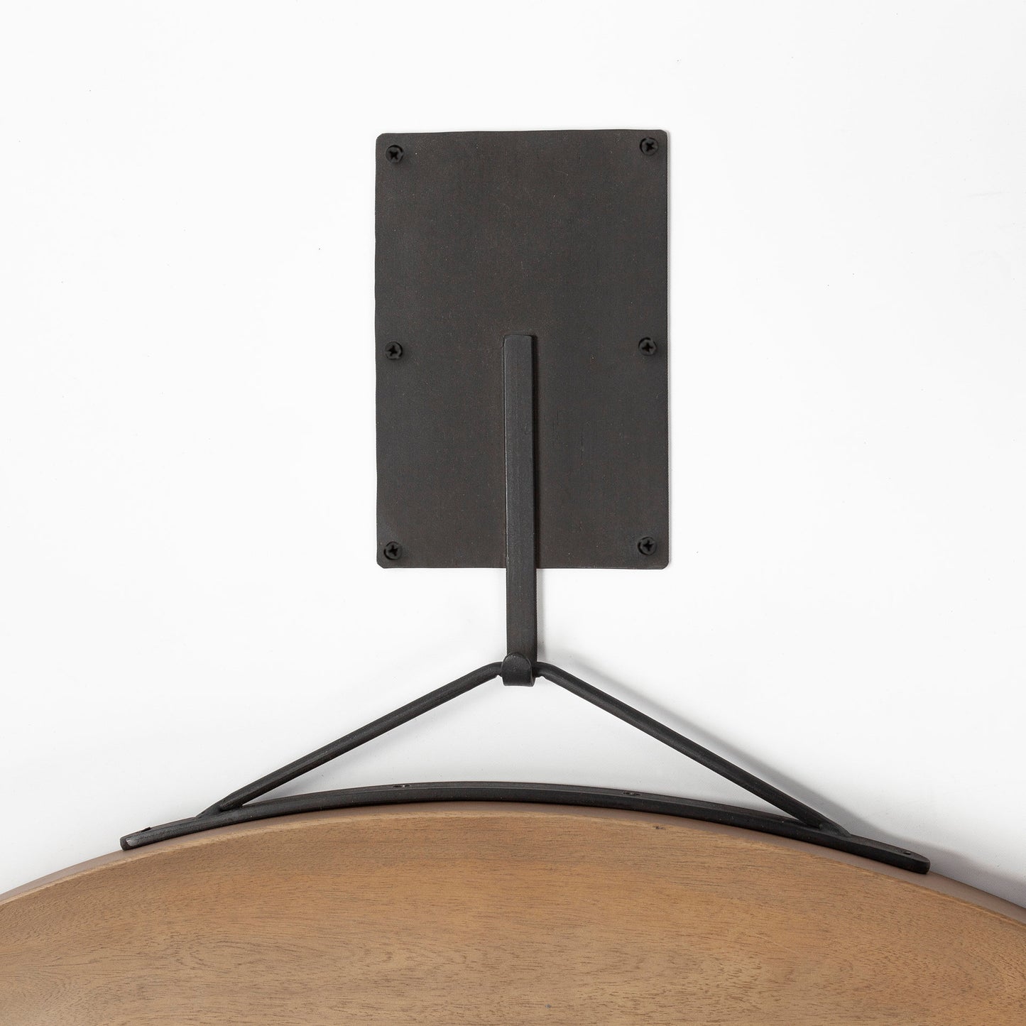 Avram 43.5" Round Brown Wood Frame Mirror