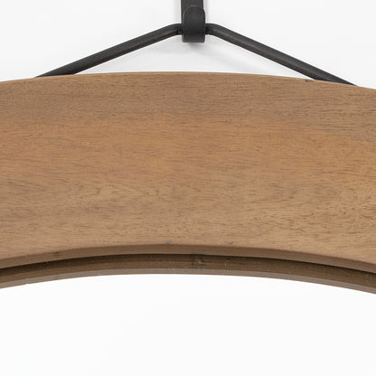 Avram 43.5" Round Brown Wood Frame Mirror