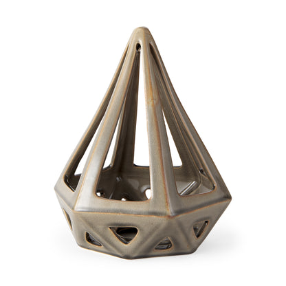 Hood 7.7L x 7.7W x 9.4H Bronze Geometric Ceramic Object