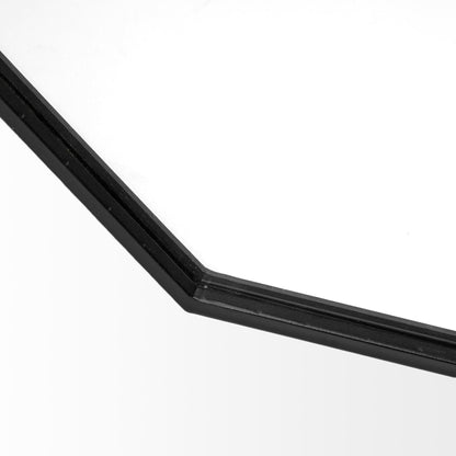 Helix 37" Octogon Black Metal Frame Mirror