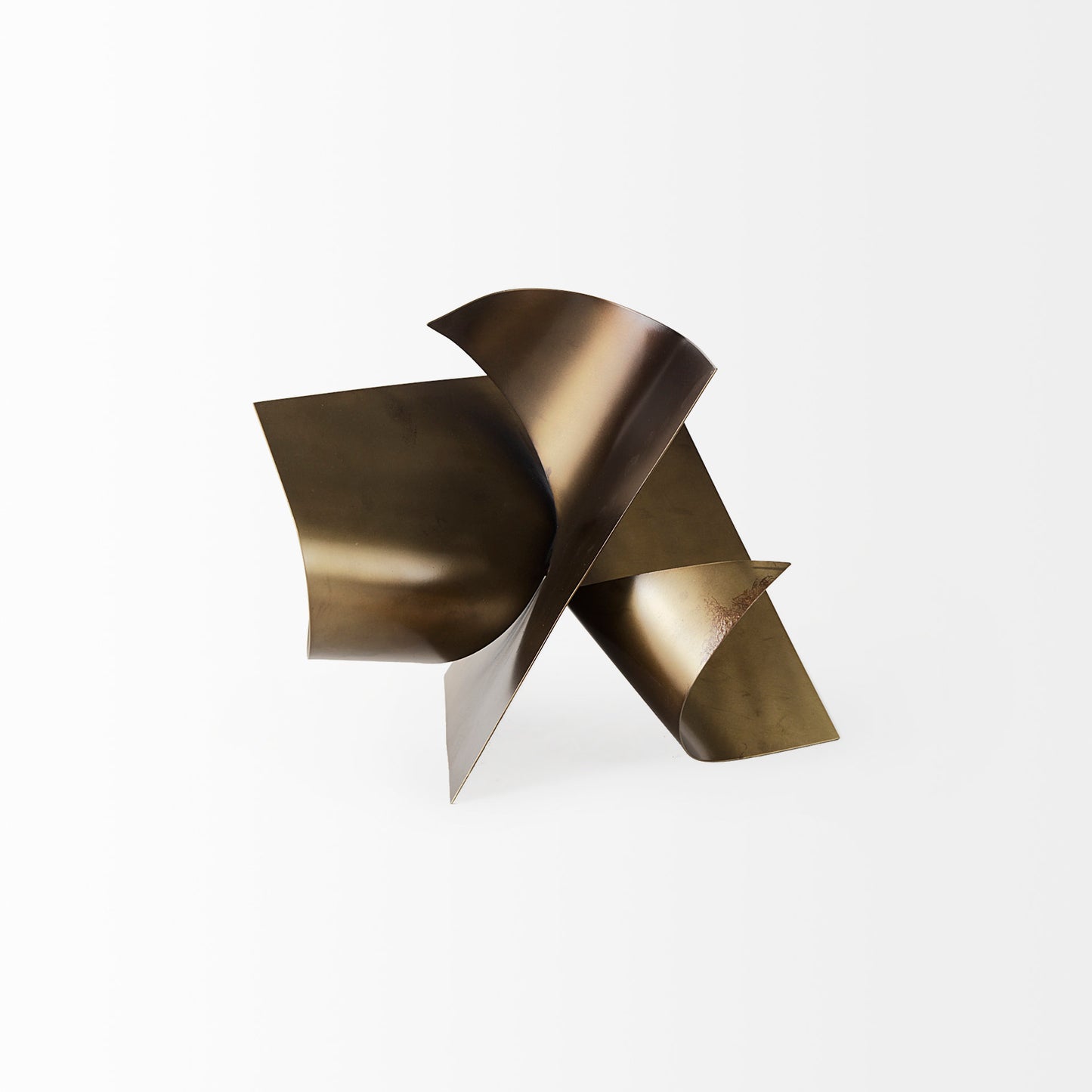 Francesca 11.8L x 11.8W x 11.8H Antique Gold Metal Sculptural Decorative Object