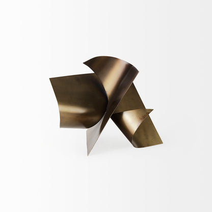 Francesca 11.8L x 11.8W x 11.8H Antique Gold Metal Sculptural Decorative Object