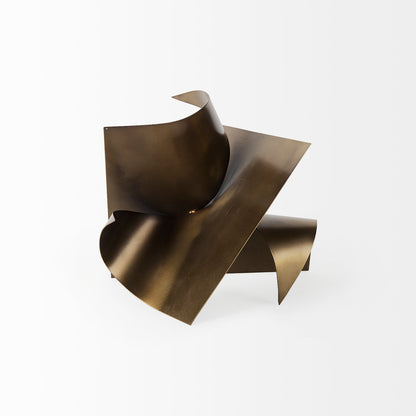 Francesca 11.8L x 11.8W x 11.8H Antique Gold Metal Sculptural Decorative Object