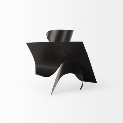 Francesca 11.8L x 11.8W x 11.8H Black Metal Sculptural Decorative Object