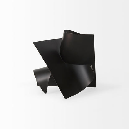 Francesca 11.8L x 11.8W x 11.8H Black Metal Sculptural Decorative Object