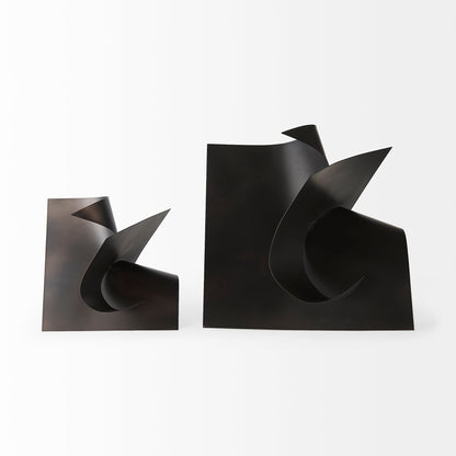 Francesca 11.8L x 11.8W x 11.8H Black Metal Sculptural Decorative Object