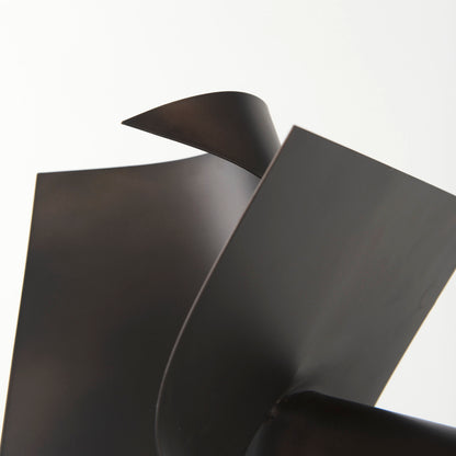 Francesca 11.8L x 11.8W x 11.8H Black Metal Sculptural Decorative Object