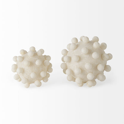 Malo 4.7L x 4.7W x 4.7H Cream Resin Small Sphere Decorative Object