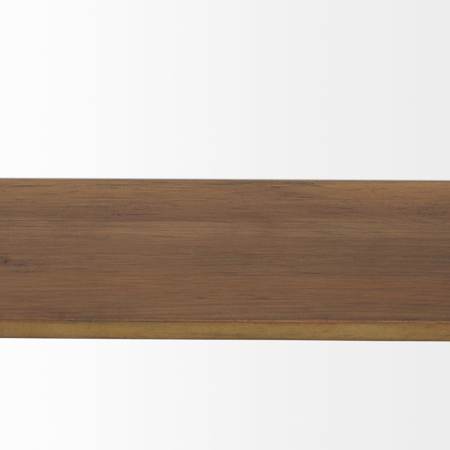 Cora 24.0L x 3.9W x 40.0H Black Metal Frame W/ Brown Wooden Shelf Arched Wall Mirror