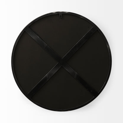 Adrianna 24.4" Gold Metal Round Mirror